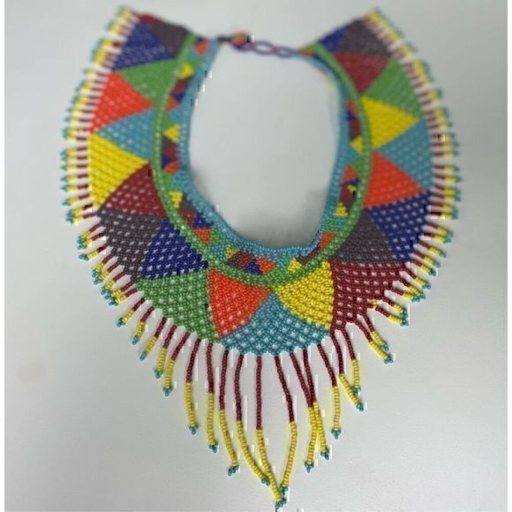 New Beautiful Handmade Colorful Beaded Mexican Collar Necklace - Picture 2 of 4